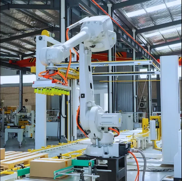 Palettiseur robotisé gamme RPA-9 — bras 6 axes en atelier industriel